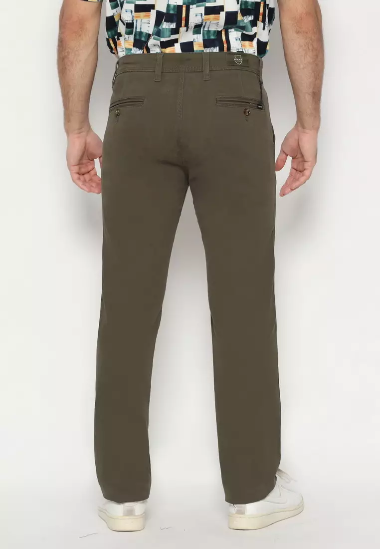 POLICE Celana Chino Panjang Cotton Premium Regular Fit Pria