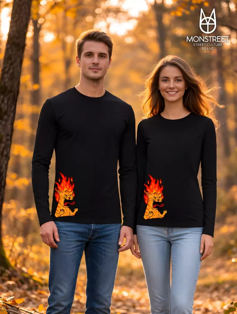 Monstreet Kaos Katun Combed 24S Grafis Reguler Fit Lengan Panjang Hitam Tshirt LUTR231 Cotton Combed 24S Graphic Tshirt Regular Fit Full Sleeve Black Tshirt