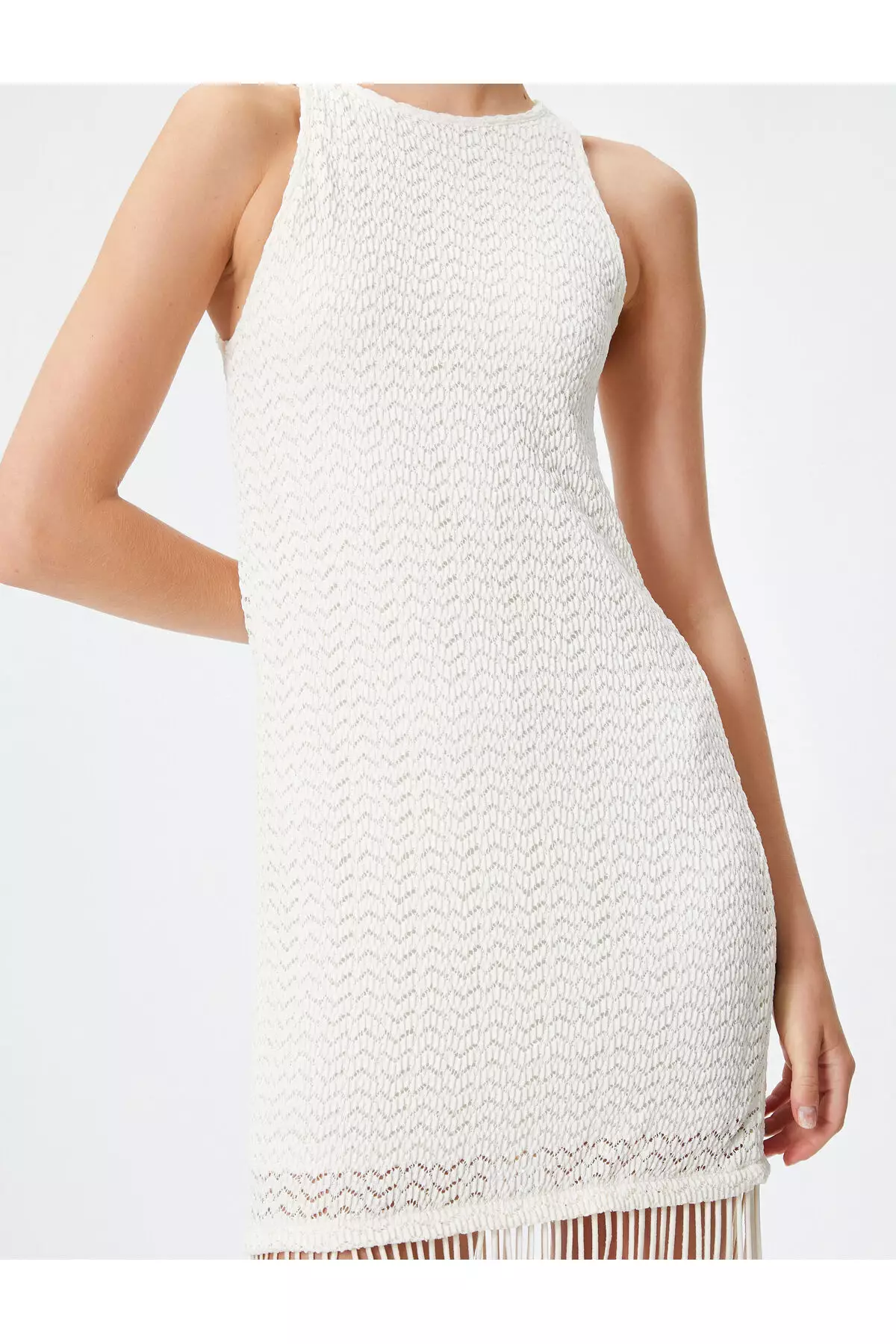 Şahika Ercümen X KOTON Fringe Openwork Dress