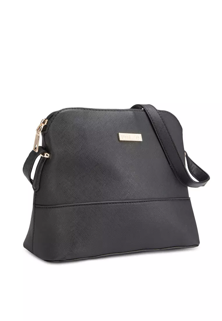 Unisa Saffiano Texture Shell Shape Mini Sling Bag