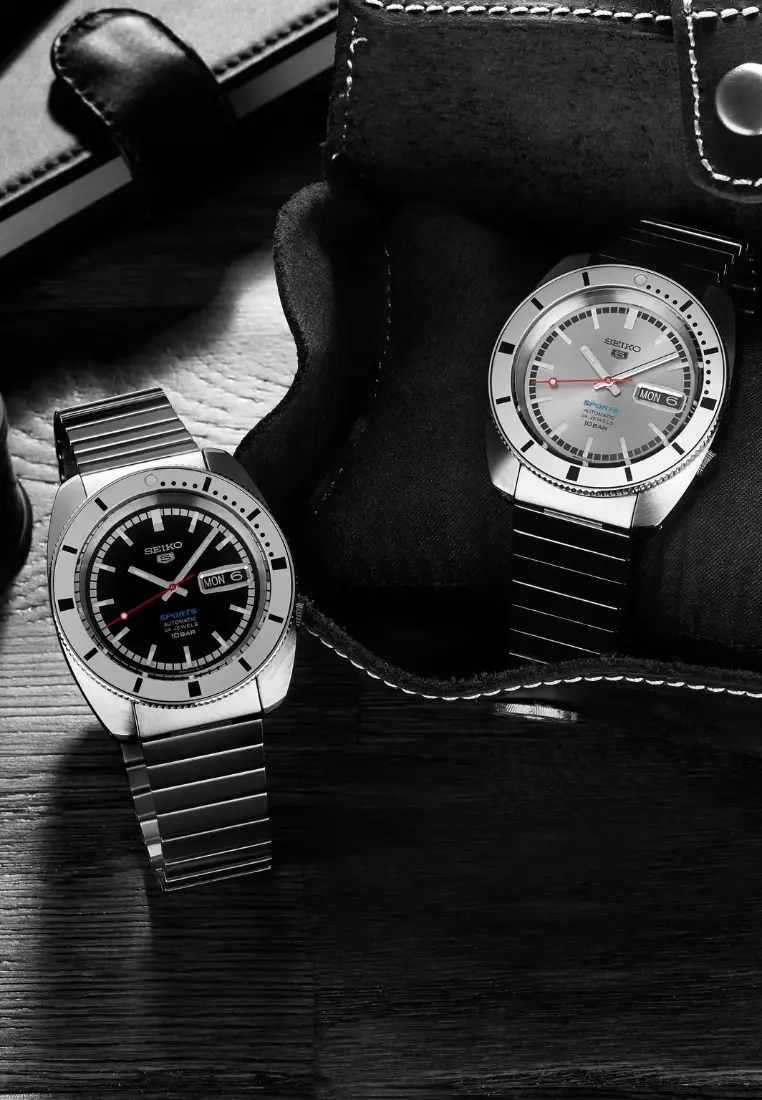 Seiko 5 Sports ‘Pepper Black’ 1968 Heritage Design Re-creation Limited Edition Automatic Watch SRPL05K1