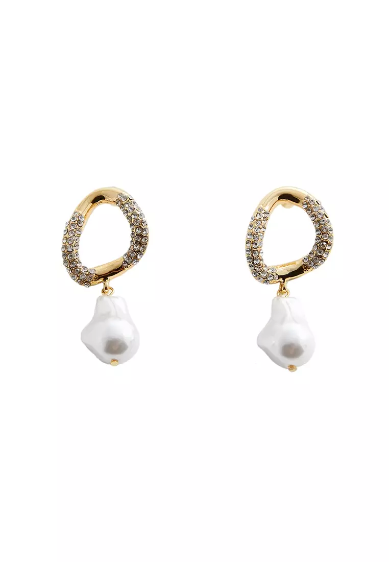 Celine pearl hoop on sale earrings