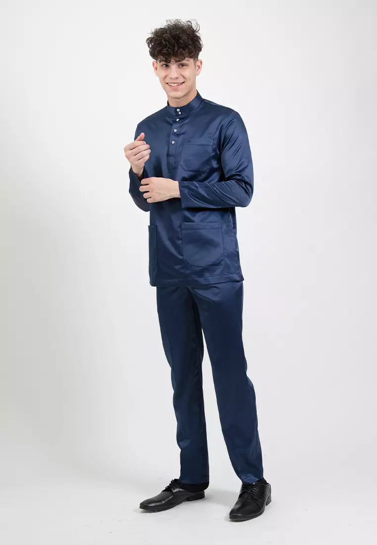 Alain Delon Slim Fit Baju Melayu - 19024006-39Navy