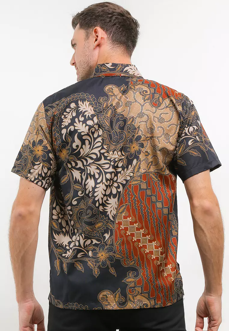 Arjanta Kemeja Batik Exclusive Premium Pria Casual Modern Lengan Pendek