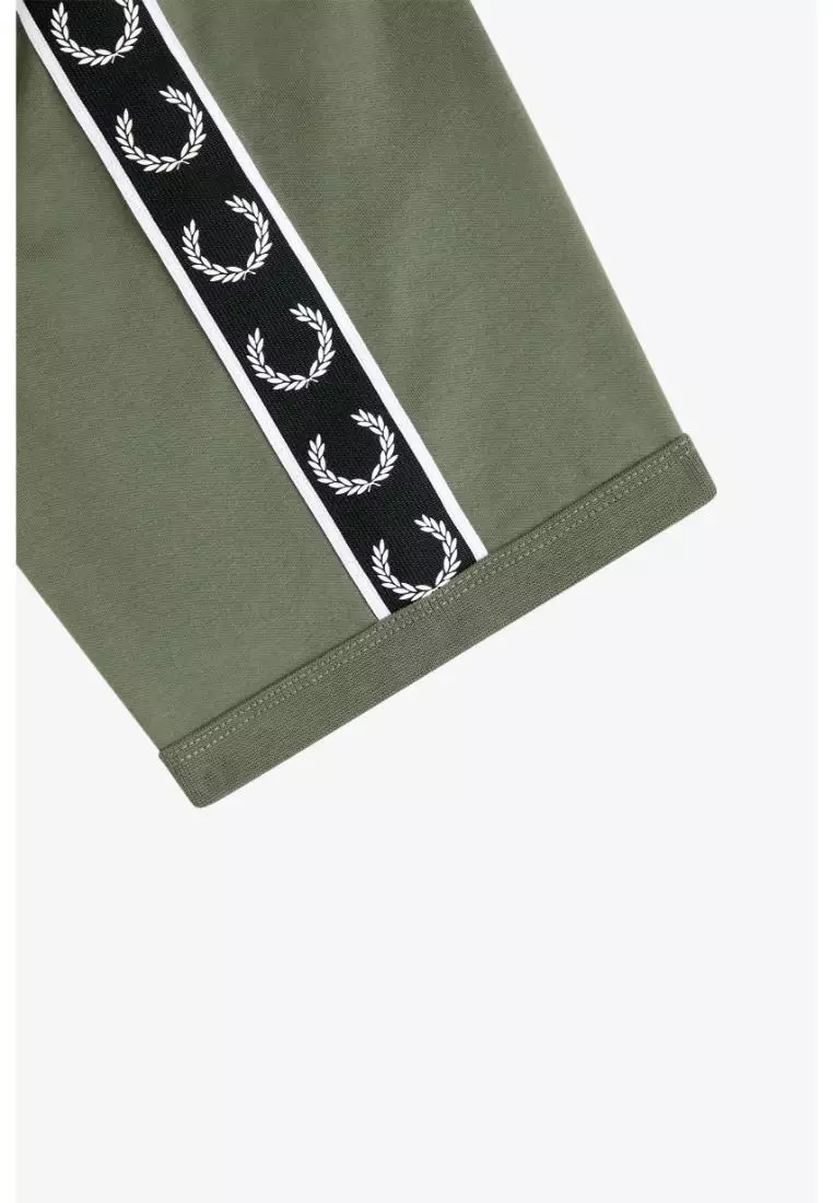 Fred Perry M4613 Contrast Tape Ringer T-Shirt (Laurel Wreath Green / Black)