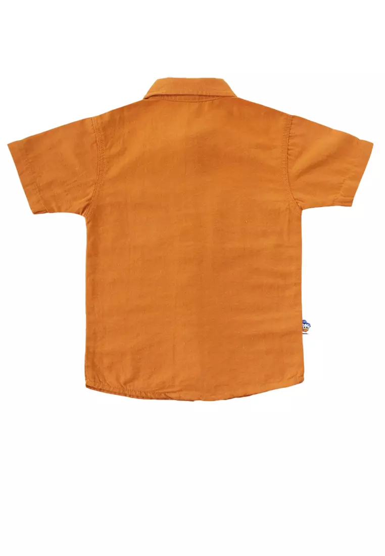 Shirt/ Kemeja Anak Laki Brown/ Donald Duck Basic