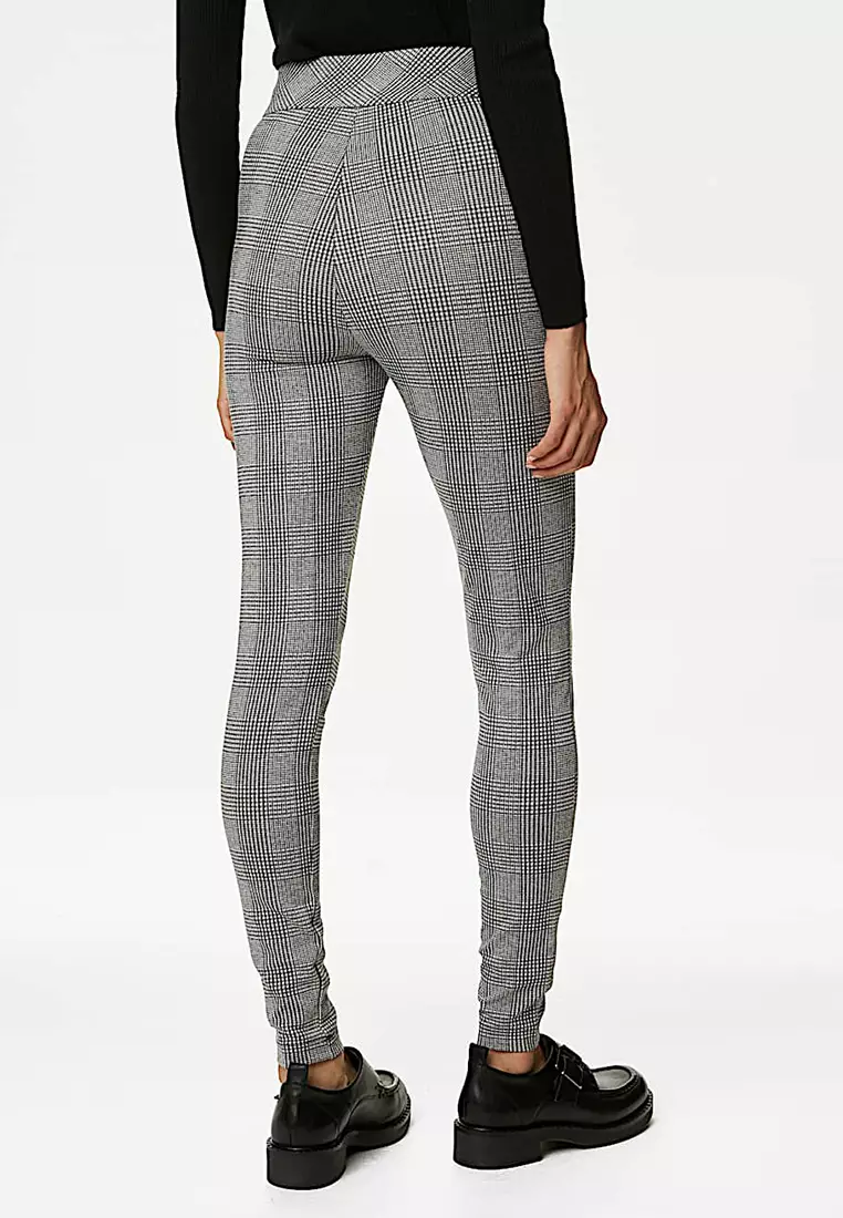 Checked High Waisted Leggings