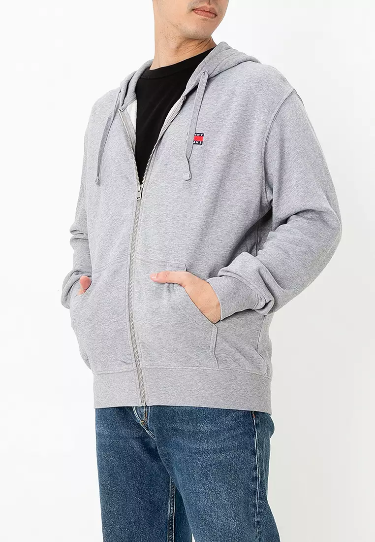 Buy Tommy Hilfiger Logo Badge Relaxed Zip Thru Hoodie Tommy