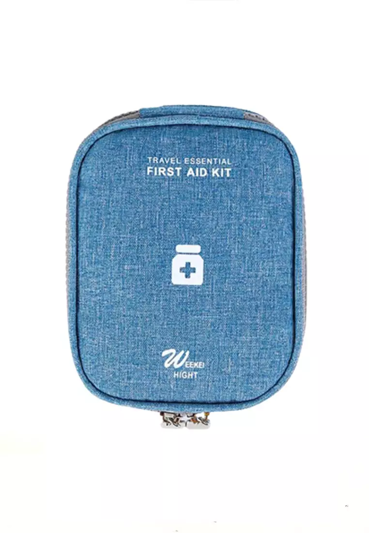 Nacho Tas Obat P3K Travel Unisex First Aid Kit Bag Design Portable 14x11x3cm Material Oxford ORIGINAL - Blue