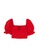 H&M red Puff-Sleeved Cropped Top 14A88AA6D5A427GS_1