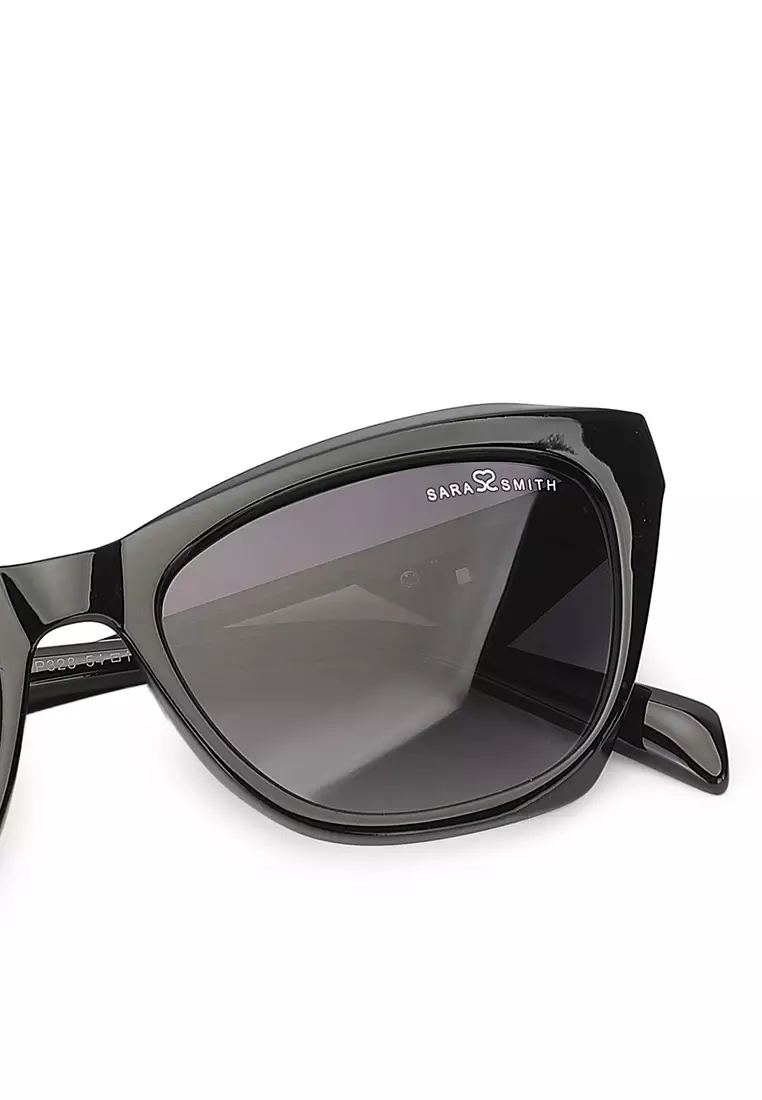 Unisex Polarized Cat-Eye Sunglasses (太陽眼鏡) - 黑色 / 灰色