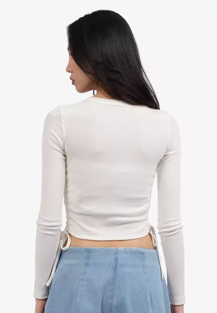 Long Sleeve Top with Side Drawstring