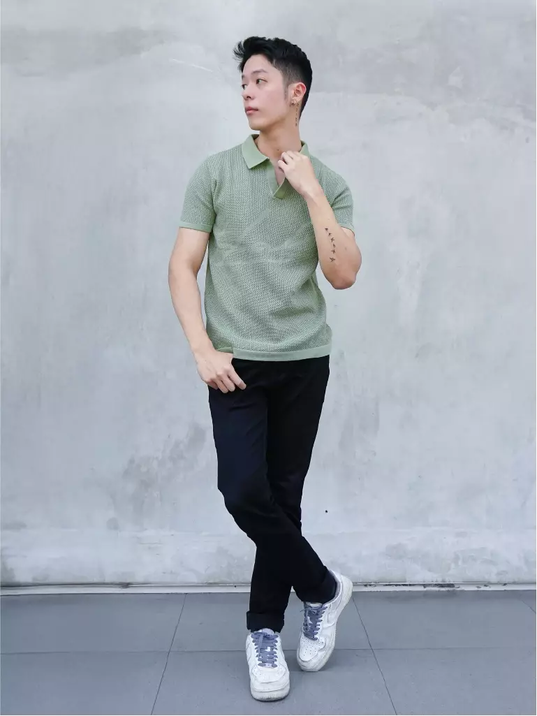 Kale LOUVRE GREEN/ Polo Shirt Pria / Atasan Kaos Polo Rajut Pria / Kaos Pria / Baju Kaos Pria