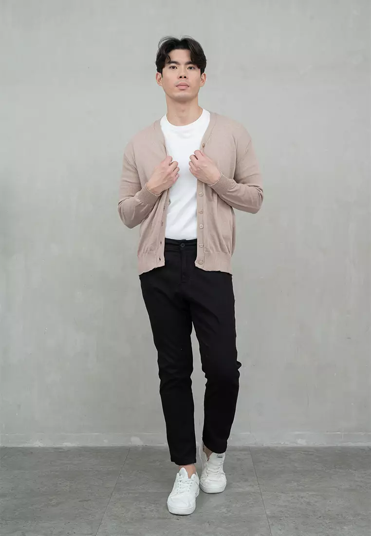 Cardigan Pria Oversize Sweater Korea Big Size Jumbo Krem