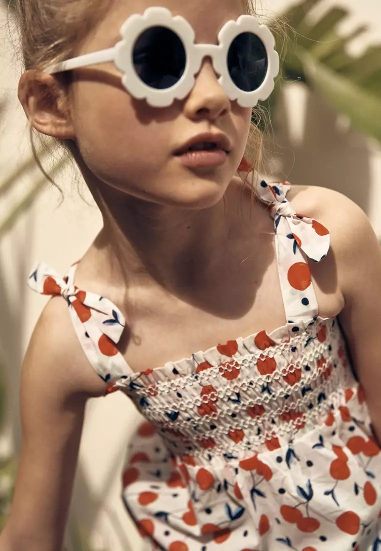 Ecru Cherry Print Top