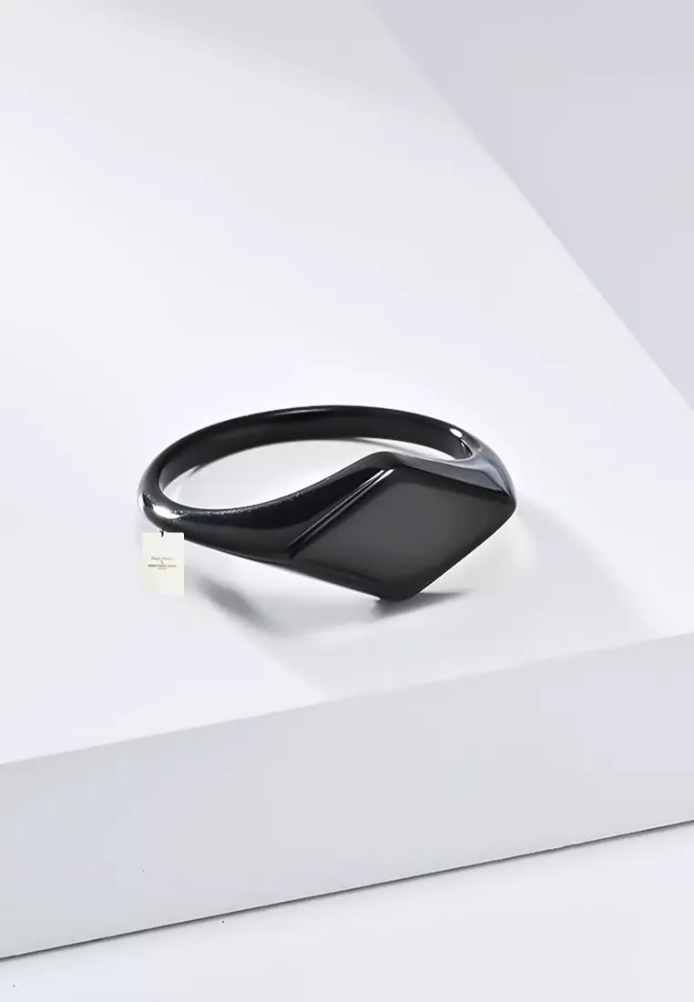 Titanium Steel Rhombus Ring JW QF-JZ990