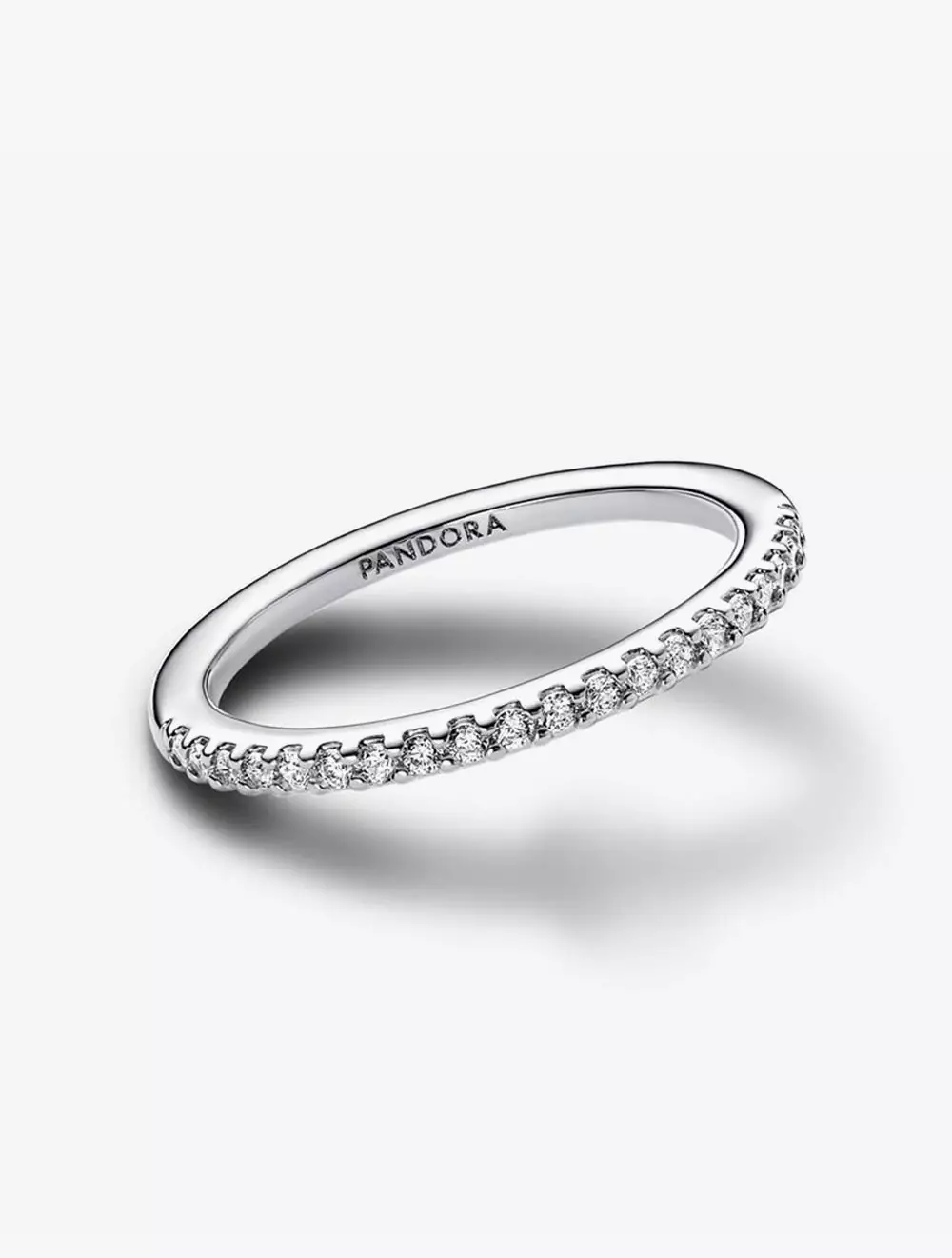 Sterling silver ring with clear cubic zirconia
