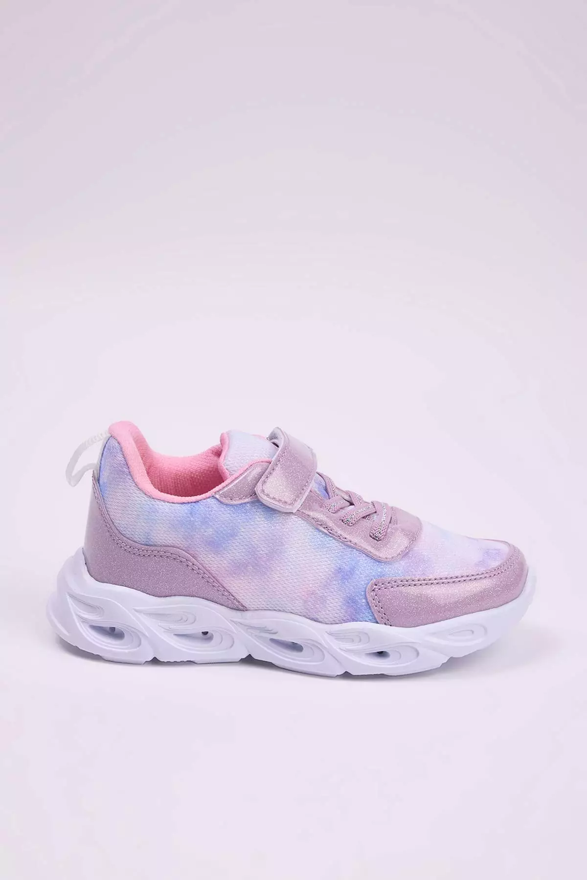 Lilac Lighted Sole Little Girl Kids Sports Shoes Takeaw26Sn00002