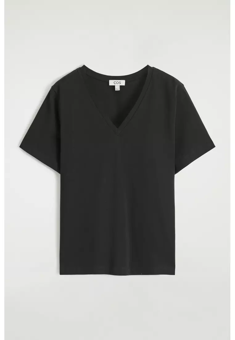 V-NECK COTTON T-SHIRT
