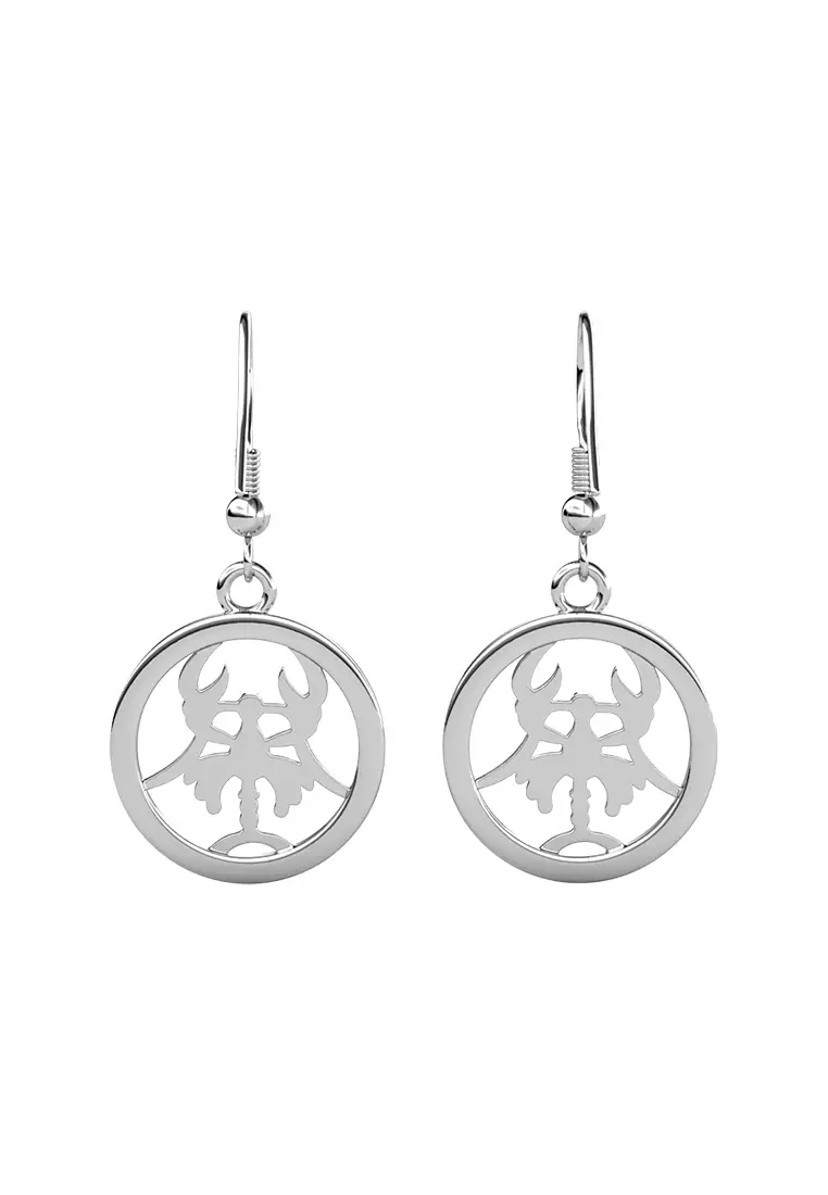 Horoscope Circlet Hook Earring CANCER WG  - Anting Crystal Swarovski by Her Jewellery