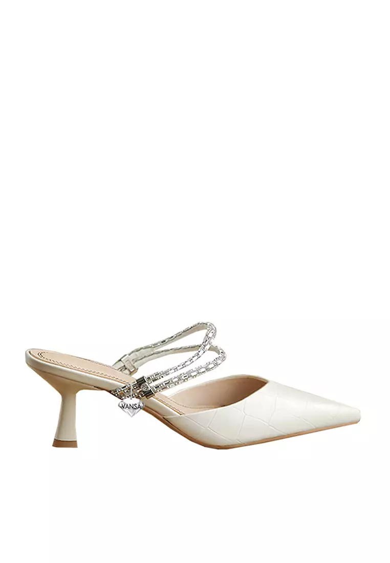 Discount on Twenty Eight Shoes  shoes - SKU: VANSA Fashion Two Way Imitation Diamond Strap Mid Heel VSW-H-9001