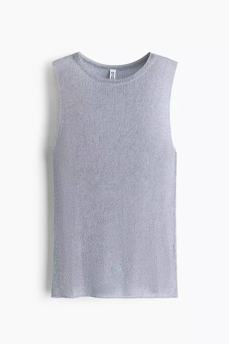 Metallic knitted top