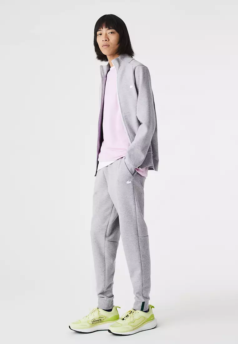 Men’s Slim Fit Heathered Cotton Blend Tracksuit Pants