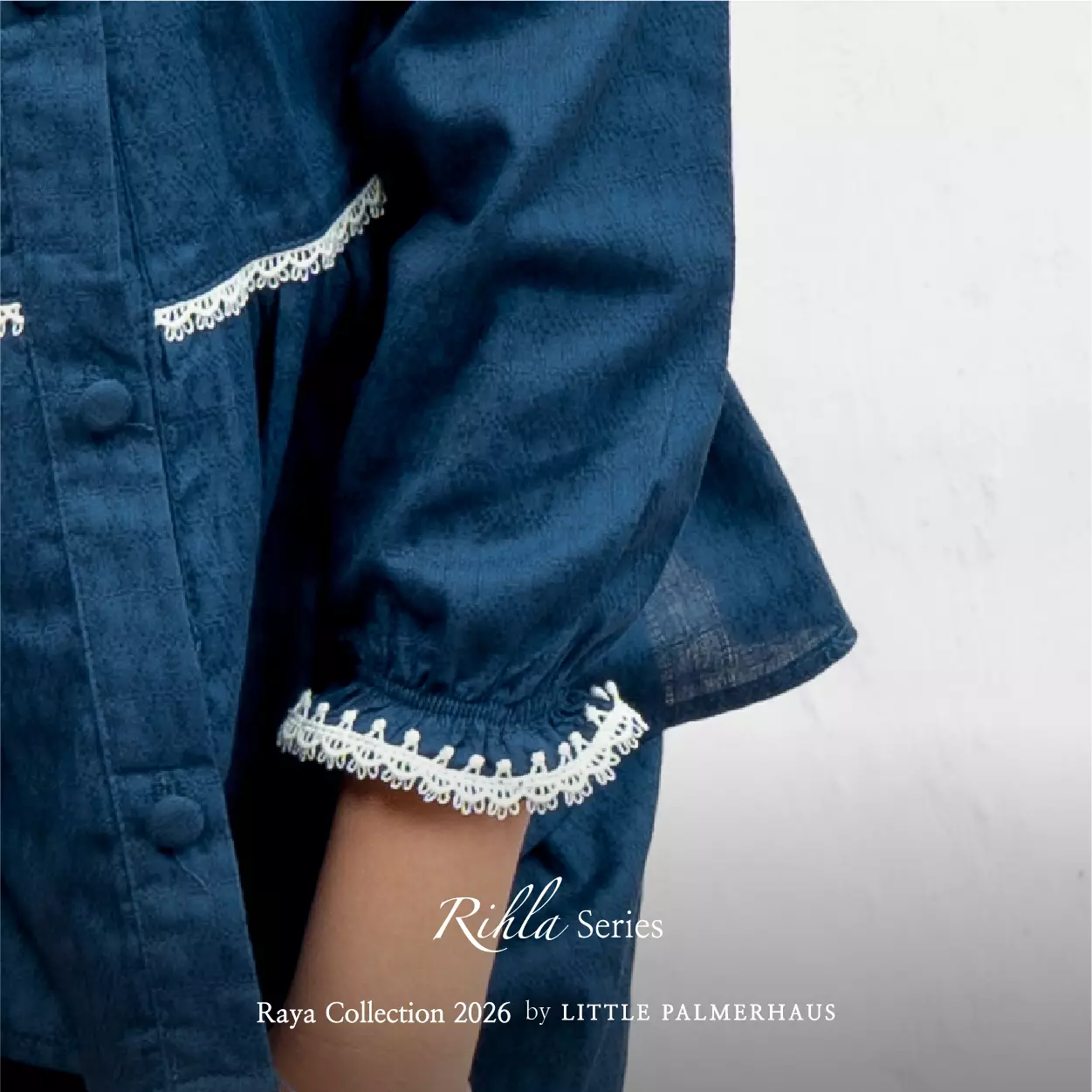Little Palmerhaus - Baju Lebaran 2026 - Rihla Girl Attire Set (Setelan Baju Muslim Anak Perempuan) Blue