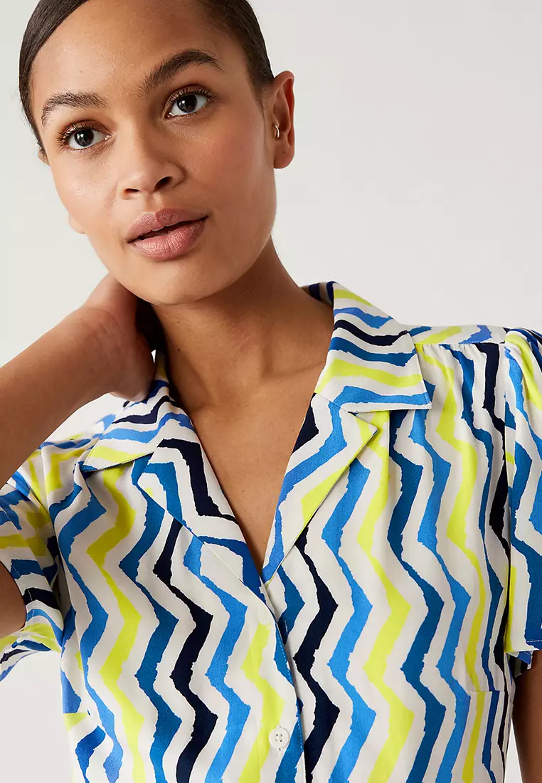 Printed Mini Shirt Dress