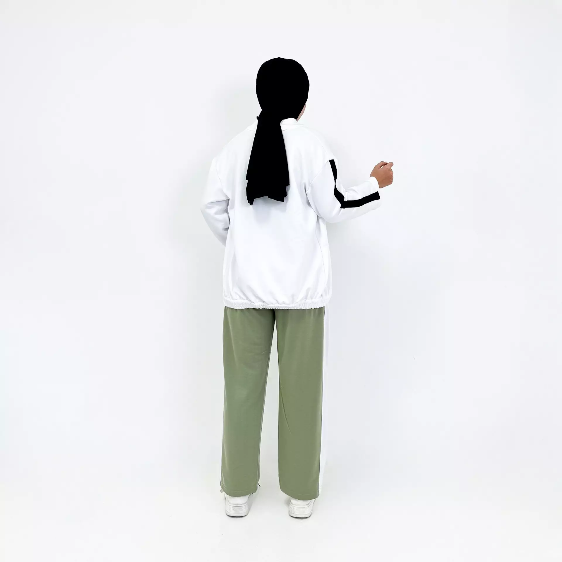 Setelan Jaket Sporty PUTIH- MINT Onset Baju Olahraga Muslimah