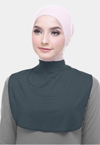 COTTON BEE green and blue Dalaman Hijab Manset Leher Penutup Dada - Dark Blue F9314AAB57DBC6GS_1