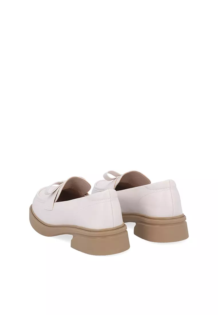 Beige Vienna Bow Loafers
