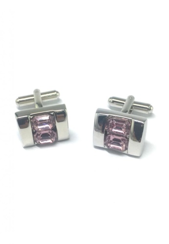 Splice Cufflinks purple and silver Purple Crystals Inserts Cufflinks SP744AC49ENASG_1