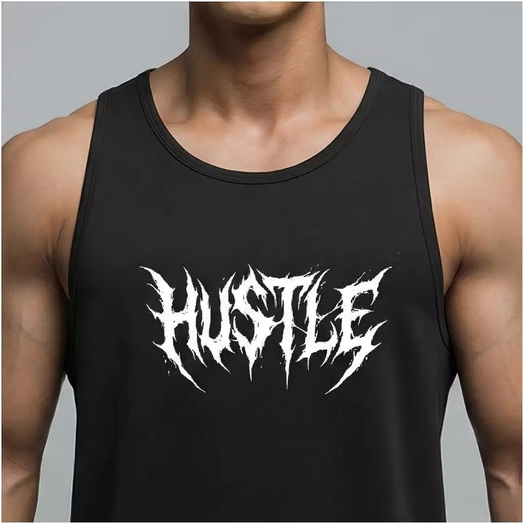 THIRDDAY Kaos Kutung Gym Pria InstaCool | Tanktop Olahraga Adem Dingin Instacool Quick Dry Stretch Fitness Training | hustle hitam SVN MTZ72