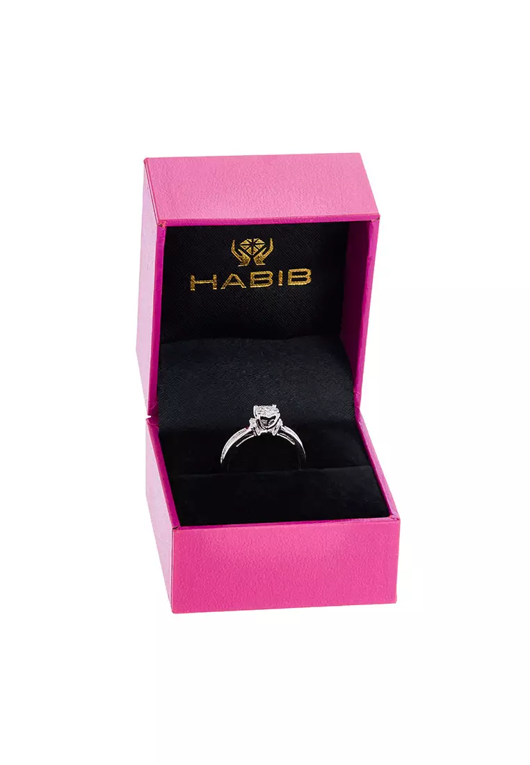HABIB Baguette and Round Diamond Ring in 375/9K White Gold 264010422