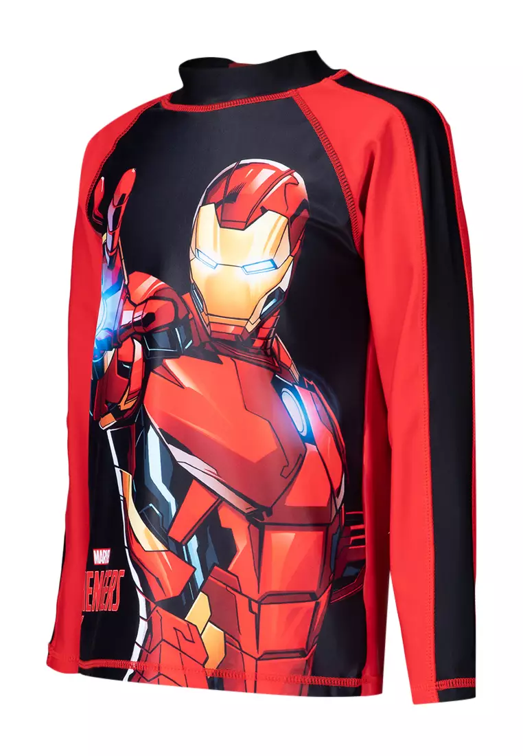 Iron Man Long-Sleeved Rashguard Kids Swimwear
