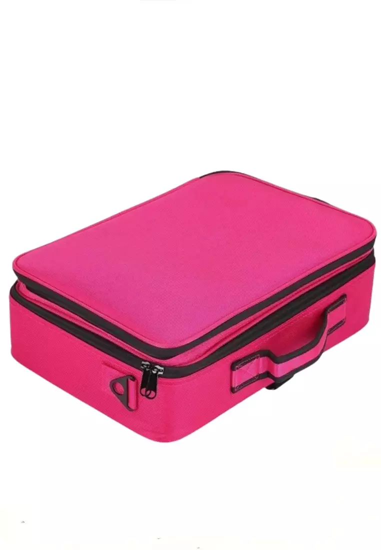 Elmar Tas Kosmetik Make Up Travel Organizer Bag Wanita Material Nylon PVC ORIGINAL - Rose Red