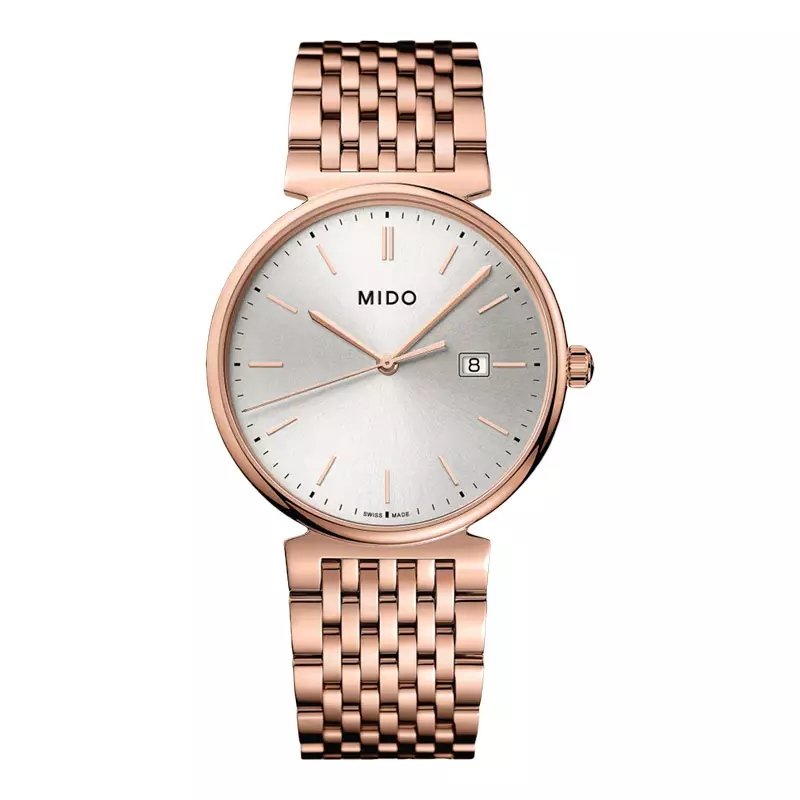 Jam Tangan Pria MIDO Dorada M033.410.33.031.00 Everytime Silver Dial Rose Gold Stainless Steel Strap