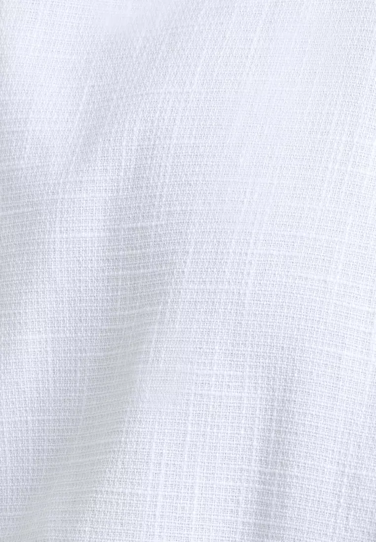 Emba Denim - Aram Two 037 Kemeja Koko Pria Lengan Pendek White