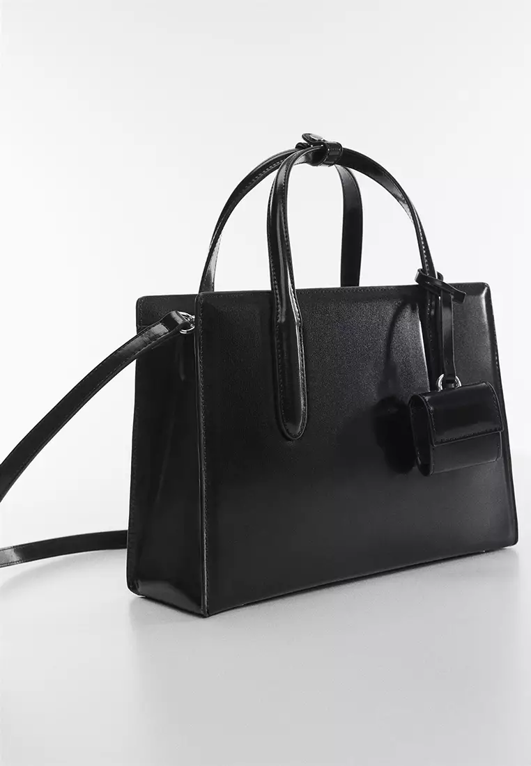 Mango pebbled effect shopper bag clearance