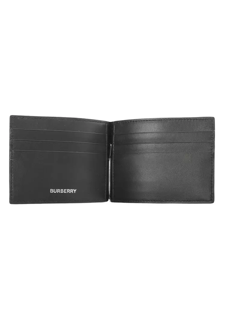 Checked Clip Bi-Fold Wallet in Archive Beige