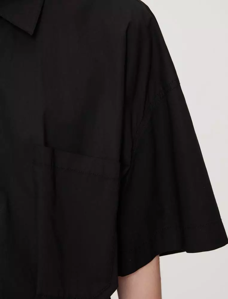 Short Sleeve Collared Utility Jumpsuit