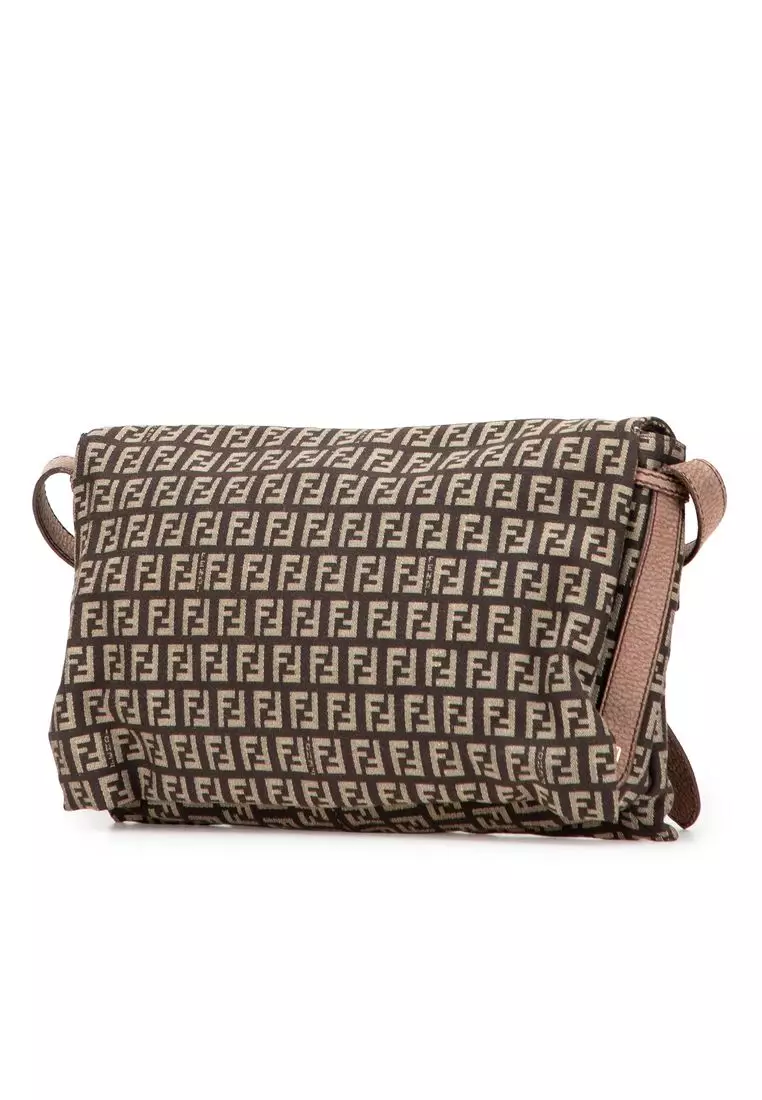 Pre-Loved Fendi Zucchino Canvas Sweety Crossbody