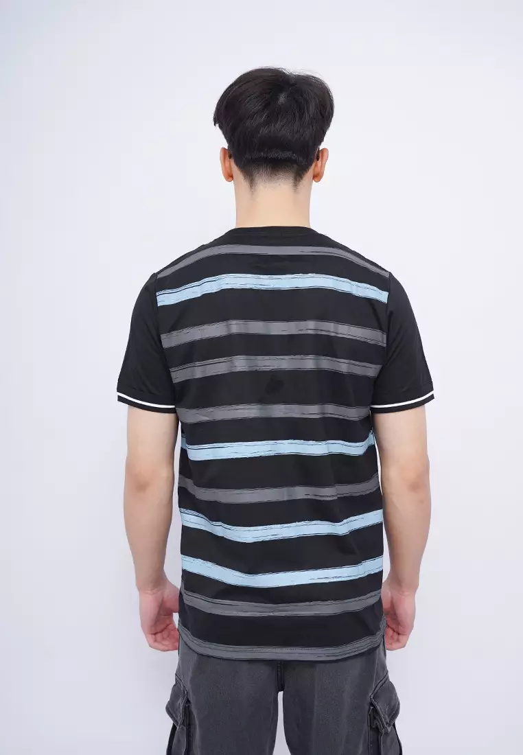 Ryusei Kaos Pria Yamada Stripe Black