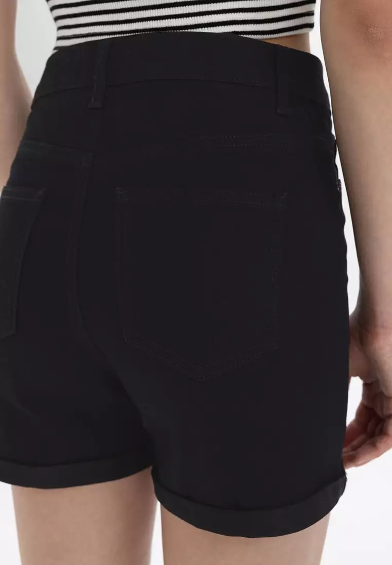 Roll Hem Denim Shorts