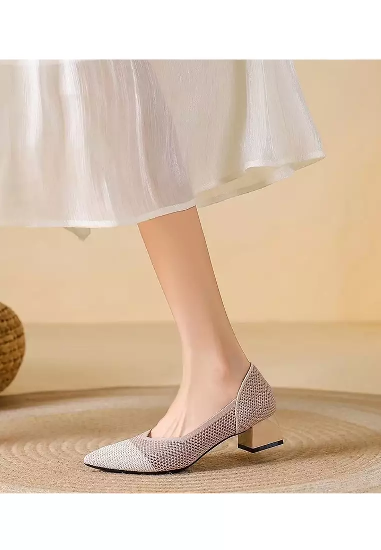 4CM Pointy Hollowed Flyknit Pumps XSN6818