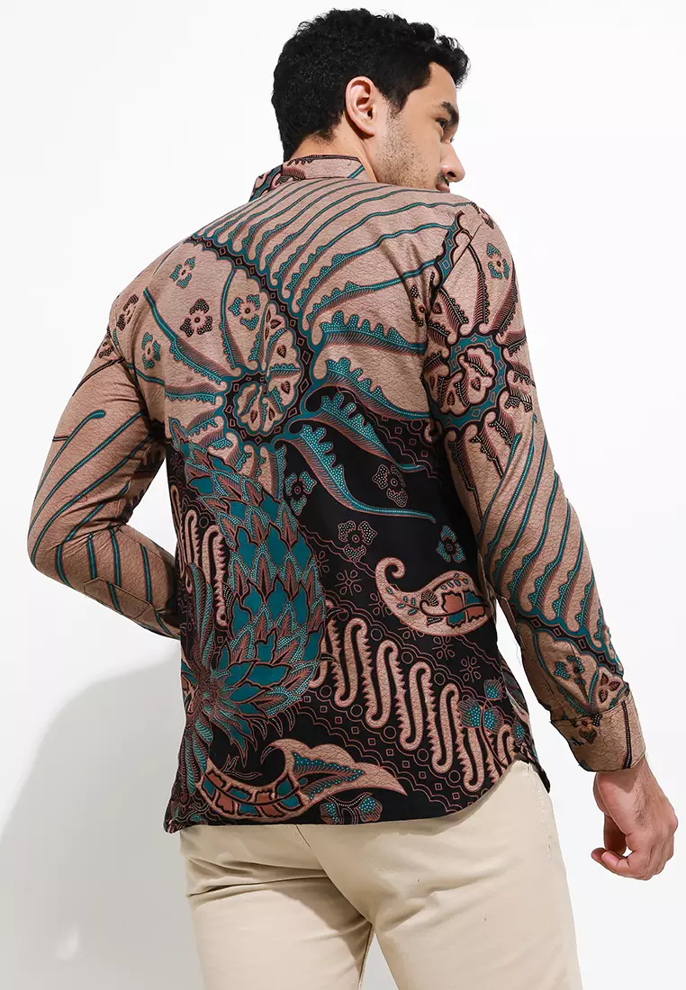 Dasarata ijo Kemeja Batik Pria Premium Slimfit Modern Lengan Panjang