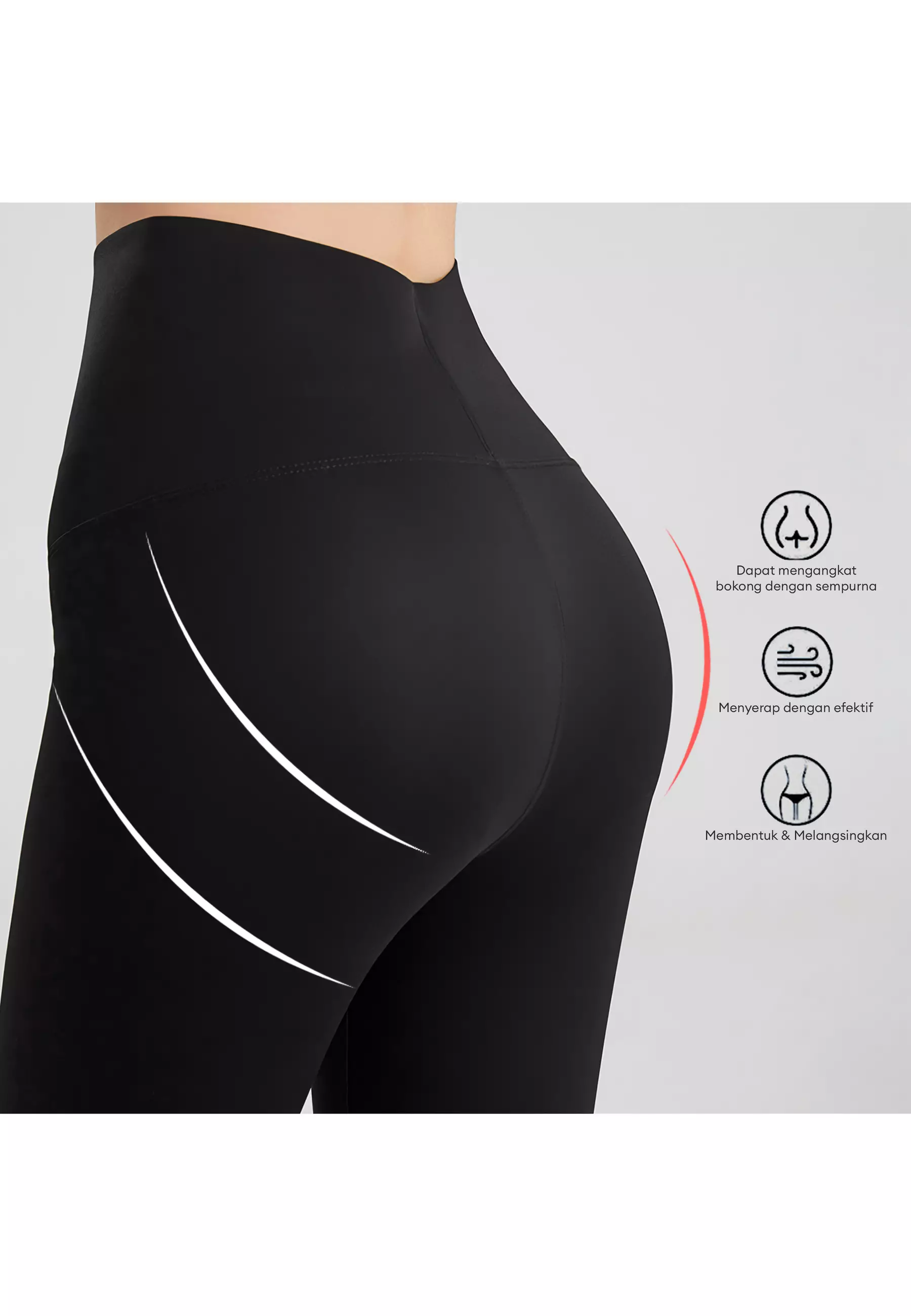 YouHave ( You’ve ) Celana Legging Korset Kait 10 High Waist Gym Running Sport Celana Senam Wanita Polos Yoga Gym Tennis Legging Pelangsing Pengencang Bokong Y00008
