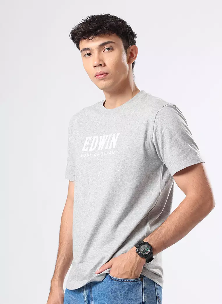 T-SHIRT CLASSIC GREY Kaos Casual Pria Lengan Pendek