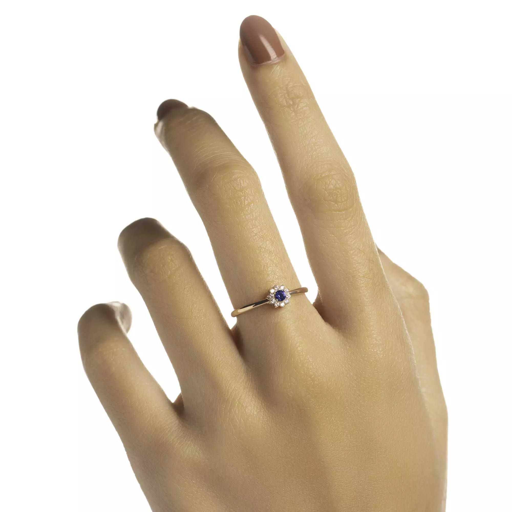 Cincin Emas 7k - Kyna Gold Ring - Moonveil Collection - Juene Jewelry